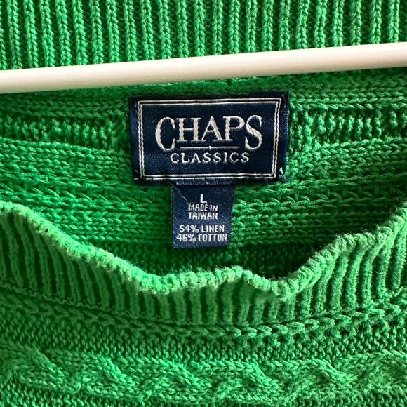 Chaps Classics Kelly Green Sweater L - Picture 3 of 6